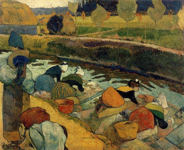 Washerwomen at the Roubine du Roi. Arles - Paul Gauguin Painting